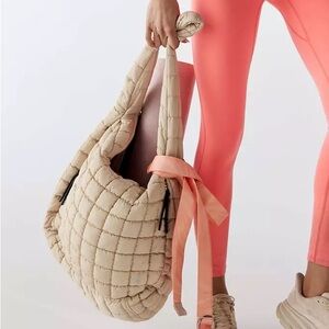 FP Movement Beige Quilted Women's Carryall Bag
